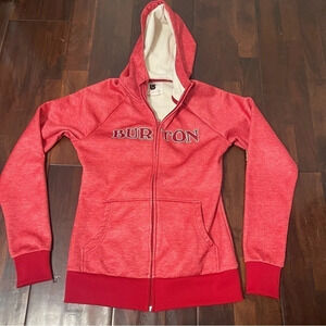 Burton Women’s Red Full Zip Jacket WB Scoop Hoodie Size Small